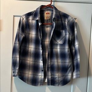 Levi's Youth Navy & White Plaid Shirt. Size M.